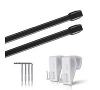 Lot de 2 tringles à rideaux extensibles, 2 tringles à rideaux avec supports de serrage - Fixation sans perçage (couleur : noir, taille : 40-60 cm)