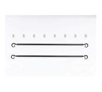 Lot de 2 tringles à rideaux extensibles 60 à 80 cm avec embout « crosse » - métal - Noir