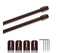 Lot de 2 tringles à rideaux extensibles avec crochets auto-adhésifs - Fixation sans perçage (couleur : marron, taille : 80-120 cm)