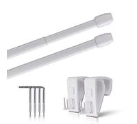 Lot de 2 tringles à rideaux extensibles avec supports de serrage - Fixation sans perçage (couleur : blanc, taille : 80-120 cm)