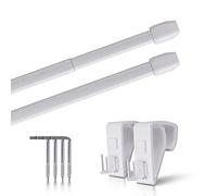 Lot de 2 tringles à rideaux extensibles avec supports de serrage - Fixation sans perçage (couleur : blanc, taille : 60-90 cm)