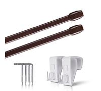 Lot de 2 tringles à rideaux extensibles avec supports de serrage - Fixation sans perçage (couleur : marron, taille : 60-90 cm)