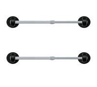 Lot de 2 tringles à rideaux magnétiques pour portes métalliques, réglables de 40,6 cm à 71,1 cm, tringle à rideau magnétique pour fer et acier, sans perçage, ne tombe pas, blanc, acier au carbone