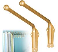 Lot de 2 tringles à rideaux robustes à bras oscillant avec embouts - Tringle réglable pour panneaux latéraux, rideaux et affichage de porte - Design élégant