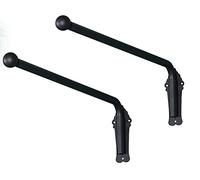 Lot de 2 tringles à rideaux robustes avec bras oscillant - Tringle à rideaux pour panneaux latéraux et affichage de draperie - Rail de rideau de porte d'entrée, noir, 70 cm