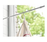 Lot de 2 tringles à rideaux télescopiques rondes de 30 à 130 cm avec trou, petite tringle de rangement rétractable pour rideau de douche, tringle fine pour séchage de vêtements (blanc) 40-65CM 2PCS,60
