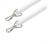 Lot de 2 tringles de commande pour stores vénitiens pour ouverture et fermeture de rideaux, résine acrylique avec crochet en métal pour un fonctionnement fluide des rideaux (blanc)