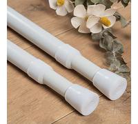 Lot de 2 Tringles Extensible Barre de Serrage Extensible en Métal pour Rideaux Pour Fenêtres Armoires Penderie Salle（100-180cm,Blanc)