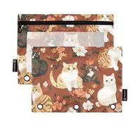 Lot de 2 trousses à crayons en terre cuite avec fermeture éclair et fenêtre transparente pour bureau, école, cosmétiques
