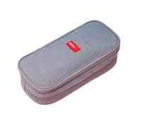 Lot de 2 trousses à crayons grande capacité pour bureau, université, école, grande capacité de rangement, gris clair, Couleur macaron de style japonais et coréen