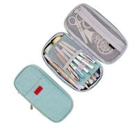 Lot de 2 trousses à crayons grande capacité pour bureau, université, école, grande capacité de rangement, Vert, Couleur macaron de style japonais et coréen