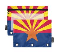 Lot de 2 trousses à crayons personnalisées avec fermeture éclair Arizona State Nationa pour classeur à crayons ou crayons Transparent 24,9 x 18 cm