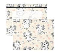 Lot de 2 trousses à crayons pour classeur à 3 anneaux avec fenêtre transparente - Grande capacité - Pour bureau, école, motif salamandre