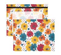Lot de 2 trousses à crayons pour classeur à 3 anneaux avec fenêtre transparente - Grande capacité - Pour bureau, école, motif floral à pois