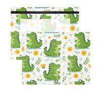 Lot de 2 trousses à crayons pour classeur à 3 anneaux avec fenêtre transparente - Grande capacité - Pour bureau, école, motif fleur d'alligator