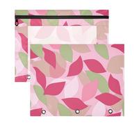 Lot de 2 trousses à crayons transparentes avec fenêtre pour papier A4 pour enseignant, rentrée scolaire, style Henri, pétales de feuilles colorées