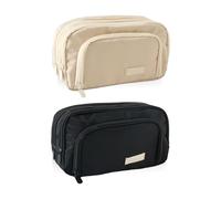 Lot De 2 Trousses À Crayons, Trousse À Crayons Grande Capacité, Sac De Rangement, Trousse À Crayons Pour Adolescents, Belle Trousse À Crayons, Fournitures De Bureau Et Scolaires