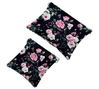 Lot de 2 trousses cosmétiques de poche Art Flower-749 pour sacs à main, trousse de maquillage étanche, pochette de maquillage, portable sans fermeture éclair, Multicolore 10., A：7.1x5.8in/18x14.8cm，B