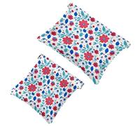 Lot de 2 trousses cosmétiques de poche Art Flower-749 pour sacs à main, trousse de maquillage étanche, pochette de maquillage, portable sans fermeture éclair, Multicolore 02, A：7.1x5.8in/18x14.8cm，B