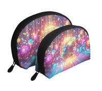 Lot de 2 trousses de maquillage avec boules disco et lumières de scène, blanc, Taille unique