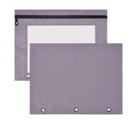 Lot de 2 trousses de maquillage avec fenêtre transparente pour classeur à 3 anneaux Gris