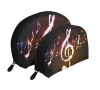 Lot de 2 trousses de maquillage avec imprimé notes de musique - Pochette de voyage - Trousse de toilette pour le rangement quotidien et l'organisation de voyage, Note de musique., One Size, Trousse de