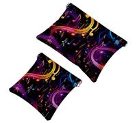 Lot de 2 trousses de maquillage de poche avec 188 notes artistiques pour sacs à main, trousse de maquillage étanche, pochette de maquillage, portable sans fermeture éclair, Multicolore 07, A：7.1x5.8in