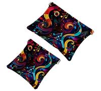 Lot de 2 trousses de maquillage de poche avec 188 notes artistiques pour sacs à main, trousse de maquillage étanche, pochette de maquillage, portable sans fermeture éclair, Multicolore 01., A