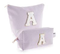 Lot de 2 Trousses de Maquillage de Voyage avec Fermeture éclair - Trousse de Maquillage Portable avec poignée - Trousse de Toilette Multifonction pour Le Travail Quotidien, Les Rendez-Vous, Les