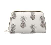 Lot de 2 trousses de maquillage en cuir avec inscription « Merry Christmas Happy » pour femme, pochette de maquillage pour sac à main, Joli ananas, One Size