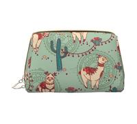 Lot de 2 trousses de maquillage en cuir avec inscription « Merry Christmas Happy » pour femme, pochette de maquillage pour sac à main, Lamas, One Size