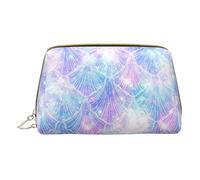 Lot de 2 trousses de maquillage en cuir avec inscription « Merry Christmas Happy » pour femme, pochette de maquillage pour sac à main, écailles de sirène, One Size