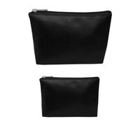 Lot de 2 trousses de maquillage en cuir pour femme, petite trousse de maquillage, sac à fermeture éclair, trousse cosmétique de voyage, trousse de maquillage plate pour femme, trousse de maquillage en