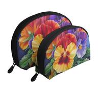 Lot de 2 trousses de maquillage en forme de coquillage à pois - Organiseur de voyage élégant pour beauté et cadeaux pour femmes et filles, Pansy Perfection., Taille unique, Trousse de maquillage