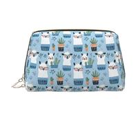 Lot de 2 trousses de maquillage mignonnes en forme de cactus alpaga pour femme, grande capacité, trousse de maquillage en cuir, trousse de maquillage mignonne, trousse de maquillage