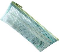 Lot de 2 trousses de maquillage multifonctions en maille nylon avec fermeture éclair - Réutilisables - Sac de rangement de voyage - Pochette de toilette - Support pour brosses à dents et dentifrice Écran 22x10cm