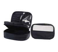 Lot de 2 trousses de maquillage pour femme - Grande capacité - Étanche - Organiseur de maquillage pour soins personnels - Sac à main de voyage, bleu, Beauté de masse