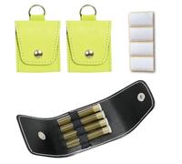 Lot de 2 trousses de pharmacie de poche homéopathiques en cuir avec gravure + verres marron (protection UV) et étiquettes