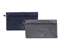 Lot de 2 trousses de rangement compactes de voyage pour homme ou unisexe Bleu et gris 26 cm, Divers , 26x1x15 cm