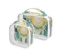 Lot de 2 trousses de toilette réutilisables pour homme Motif tarot astrologie étoile lune transparent approuvé par la TSA Petit kit de rasage Bolsa de maquillaje, Tarot bohème astrologie couleur