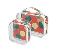 Lot de 2 trousses de toilette transparentes en forme de boule de bowling pour homme, approuvées par la TSA et étanches, conformes aux normes des compagnies aériennes, boule de bowling corail