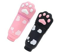 Lot de 2 trousses télescopiques en silicone avec fermeture éclair pour stylos et stylos pour étudiantes, enfants, filles