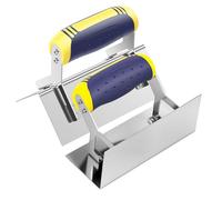 Lot de 2 truelles d'angle en acier inoxydable pour intérieur et extérieur avec poignée souple pour intérieur et extérieur, spatule d'angle pour travaux de maçonnerie, nivellement, réparations