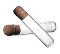 Lot de 2 tubes à essai en verre avec infuseur à thé réutilisable avec bouchons en liège, filtre à thé transparent