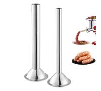 Lot de 2 tubes à saucisse en acier inoxydable avec un anneau à saucisse Entonnoir pour saucisses - Tubes de 12,7 mm et 19 mm