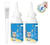 Lot de 2 tubes de colle mosaïque, 100 ml, colle de bricolage, forte adhérence, séchage rapide, design pointu avec embout brosse, pour projets faits à la main avec carreaux de mosaïque, pierres de