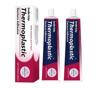 Lot de 2 tubes de colle pour prothèses dentaires - 28 g - Pour prothèses dentaires - Maintien sûr - Reliner doux et durable - Colle dentaire pour une utilisation quotidienne
