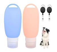 Lot de 2 tubes de nourriture pour chien de 90 ml - En silicone - Avec boucle télescopique - Tubes rechargeables - Réutilisables - Tubes à nourriture pour chien - Tube pour animal de compagnie