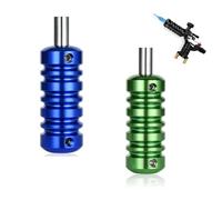 Lot de 2 tubes de poignées de tatouage en alliage d'aluminium - Poignées légères pour machine à tatouer, idéales pour les tatoueurs et les fournitures de studio (bleu vert)