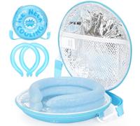 Lot de 2 tubes de refroidissement pour le cou avec sac isotherme pour la chaleur estivale, réutilisables pour temps extrêmement chaud | Anneau de glace de refroidissement portable pour sports de plein